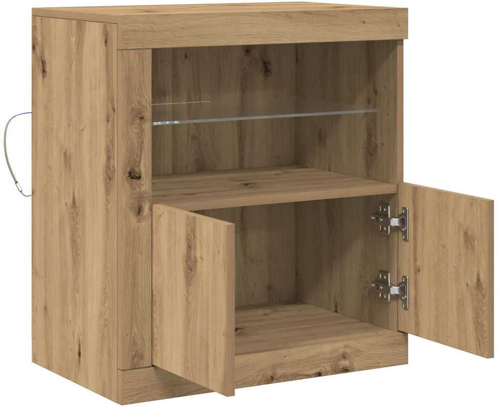 LED Bufetas Ruda 60,5 x 37 x 67 cm Apdirbta mediena