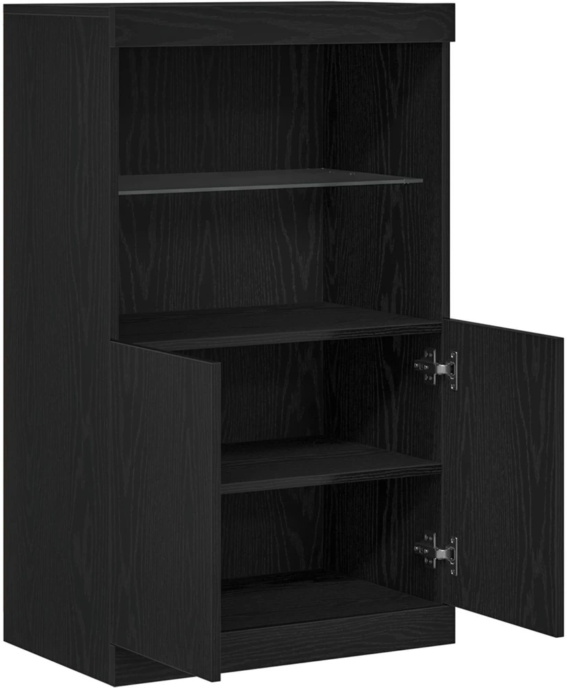 LED Bufetas Juoda 60 x 37 x 100 cm Apdirbta mediena