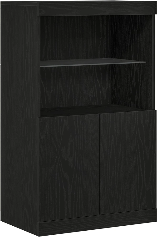 LED Bufetas Juoda 60 x 37 x 100 cm Apdirbta mediena