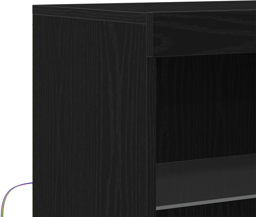 LED Bufetas Juoda 60 x 37 x 100 cm Apdirbta mediena