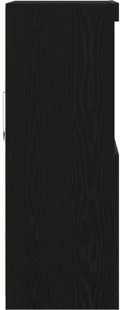 LED Bufetas Juoda 60 x 37 x 100 cm Apdirbta mediena