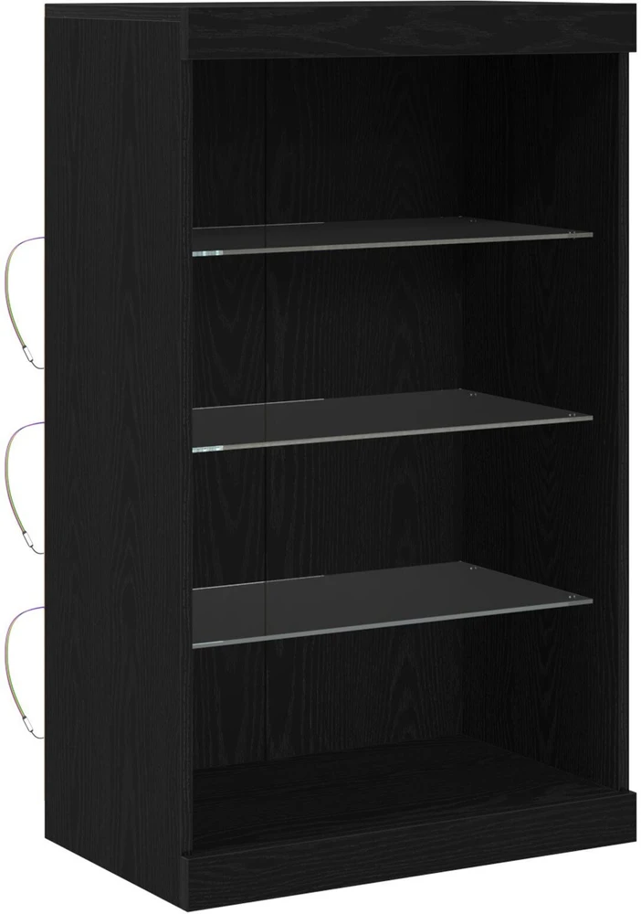 LED Bufetas Juodas ąžuolas 60,5 x 37 x 100 cm Apdirbta mediena