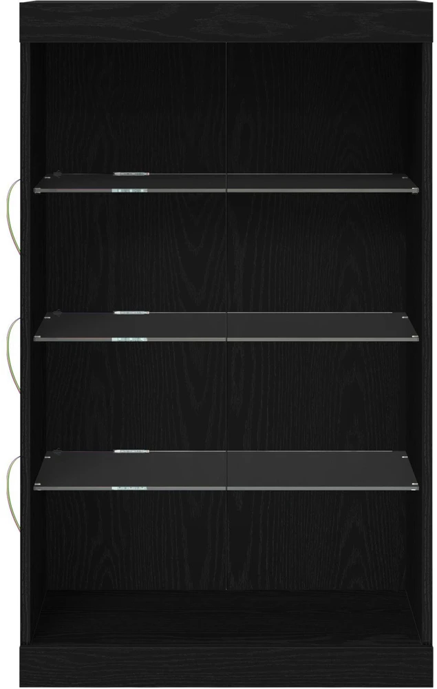 LED Bufetas Juodas ąžuolas 60,5 x 37 x 100 cm Apdirbta mediena