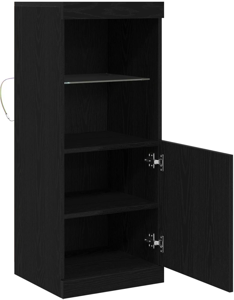 LED Bufetas Juodas ąžuolas 41 x 37 x 100 cm Apdirbta mediena