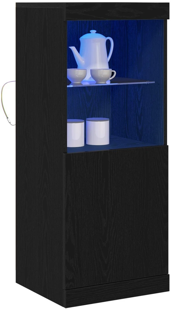 LED Bufetas Juodas ąžuolas 41 x 37 x 100 cm Apdirbta mediena