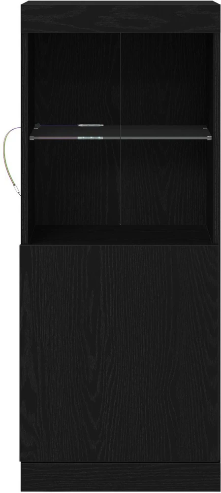 LED Bufetas Juodas ąžuolas 41 x 37 x 100 cm Apdirbta mediena