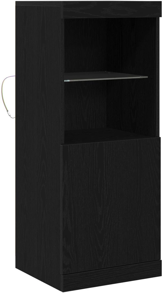 LED Bufetas Juodas ąžuolas 41 x 37 x 100 cm Apdirbta mediena