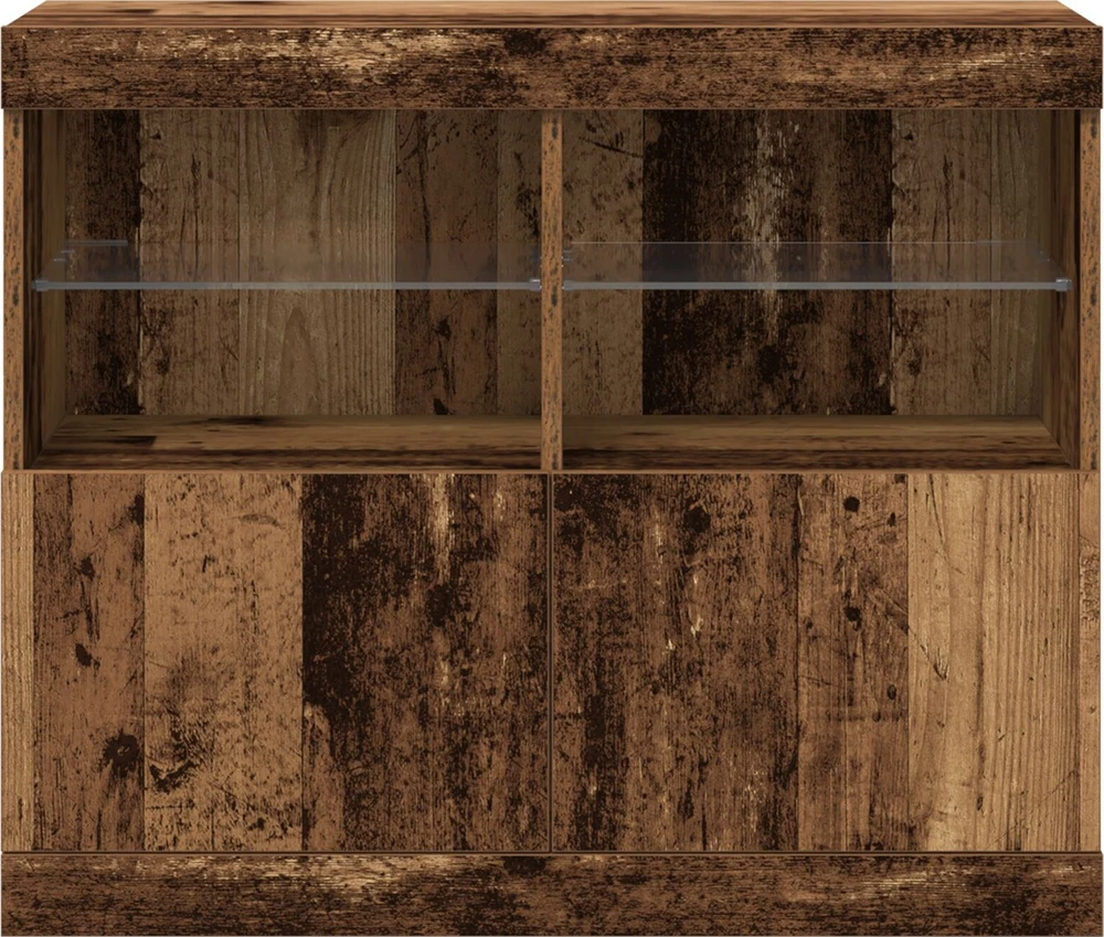 LED Bufetas Ruda 81 x 37 x 66,5 cm Apdirbta mediena