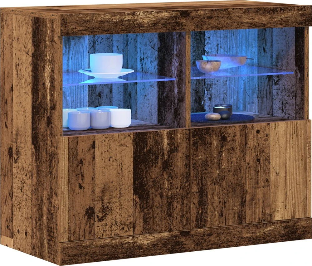 LED Bufetas Ruda 81 x 37 x 66,5 cm Apdirbta mediena