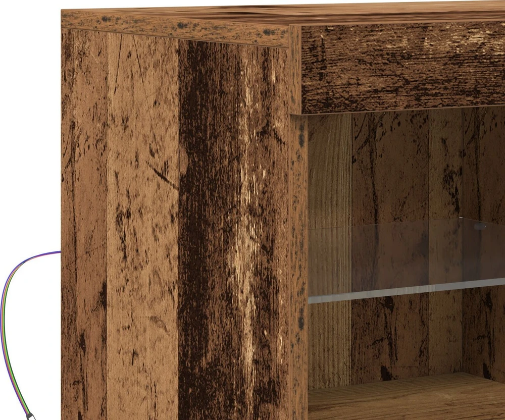 LED Bufetas Ruda 81 x 37 x 66,5 cm Apdirbta mediena