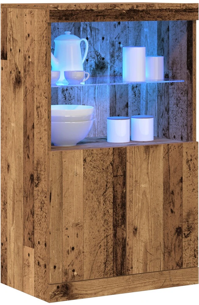 LED Bufetas Ruda 60 x 37 x 100 cm Apdirbta mediena