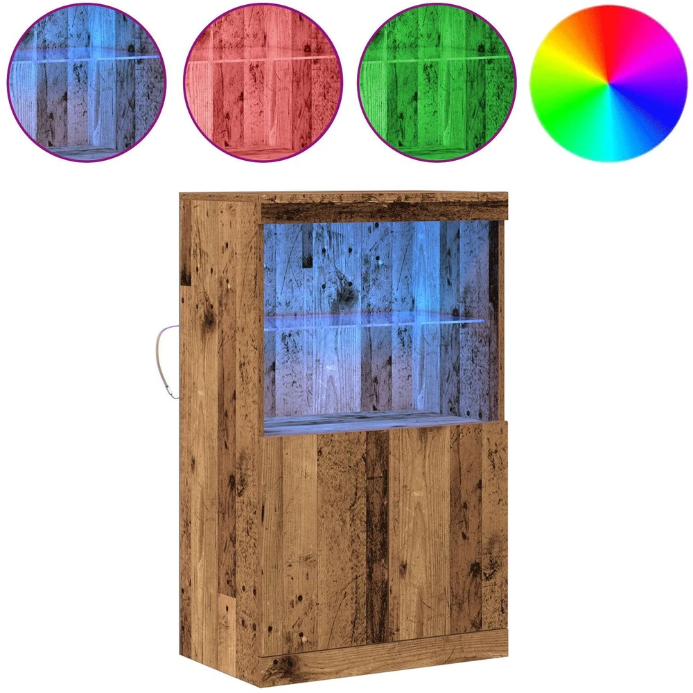 LED Bufetas Ruda 60 x 37 x 100 cm Apdirbta mediena