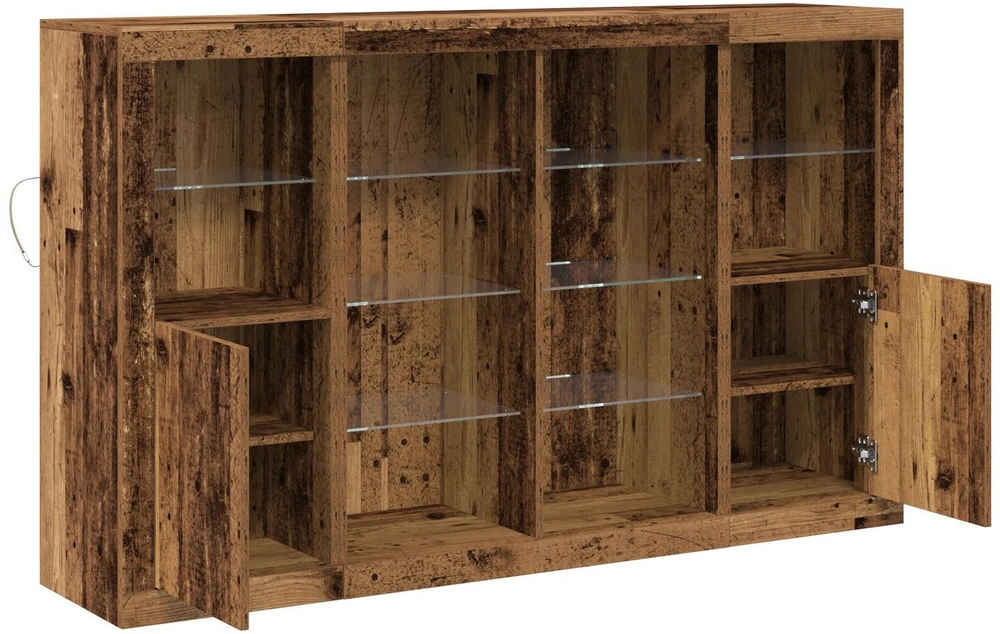 LED Bufetas Senas medis 163 x 37 x 100 cm Apdirbta mediena
