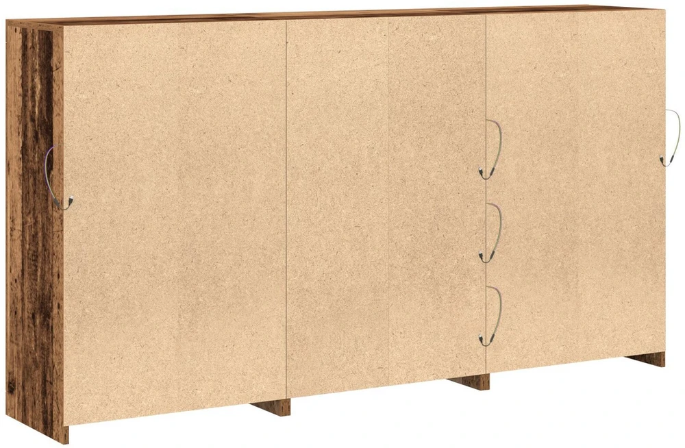 LED Bufetas 3 vnt. Senas medis 202 x 37 x 100 cm