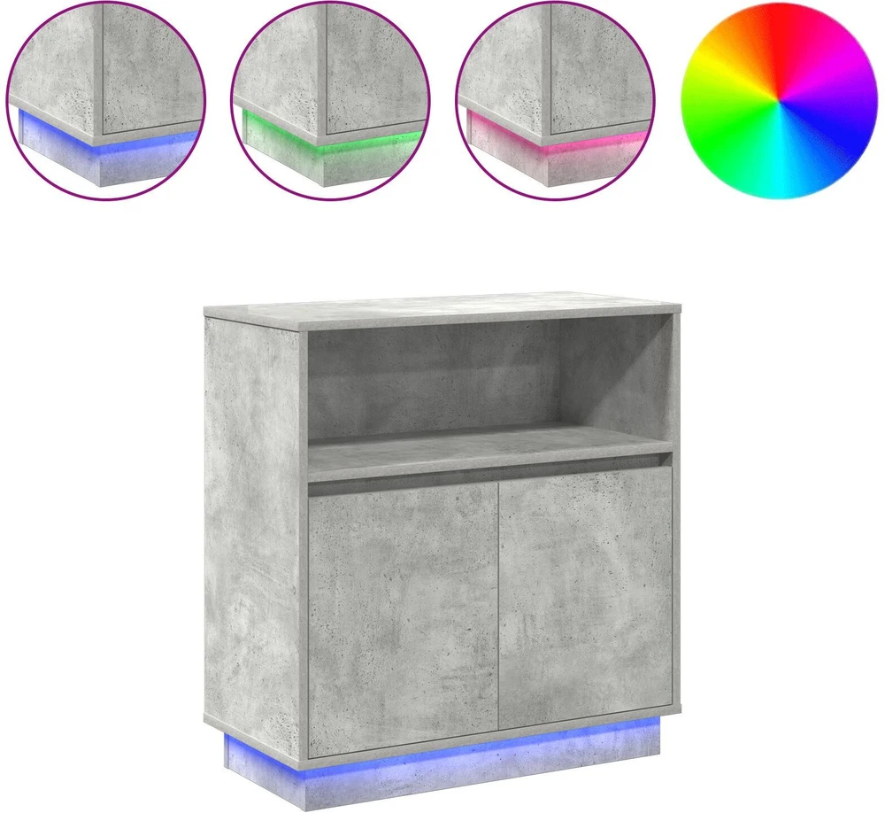 LED Bufetas Betono pilka 71 x 34,5 x 75 cm Apdirbta mediena