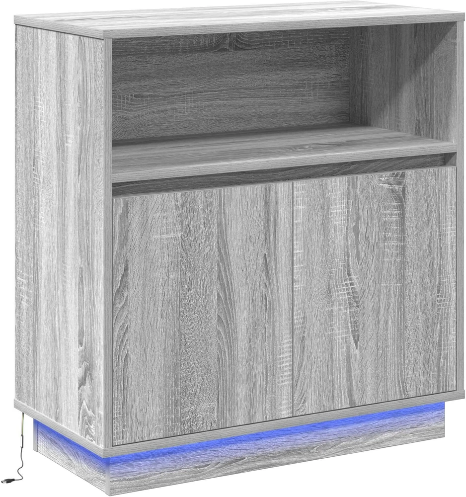 LED Bufetas Pilkas Sonoma 71 x 34,5 x 75 cm Apdirbta mediena