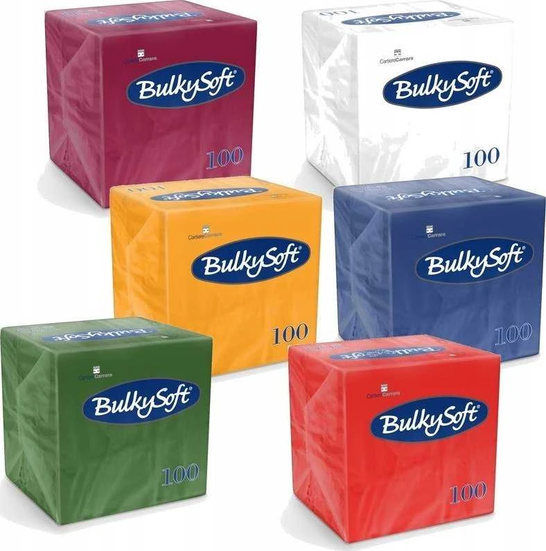 Bulky Soft Bulkysoft BulkySoft servetėlės ​​24x24cm 2w celiuliozės raudona (100)