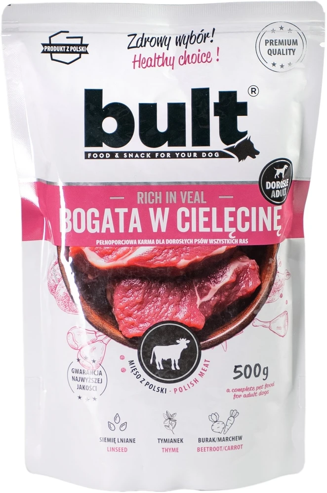 Šunų maistas - BULT Rich in Veal Wet Dog Food 500g Gluten-Free
