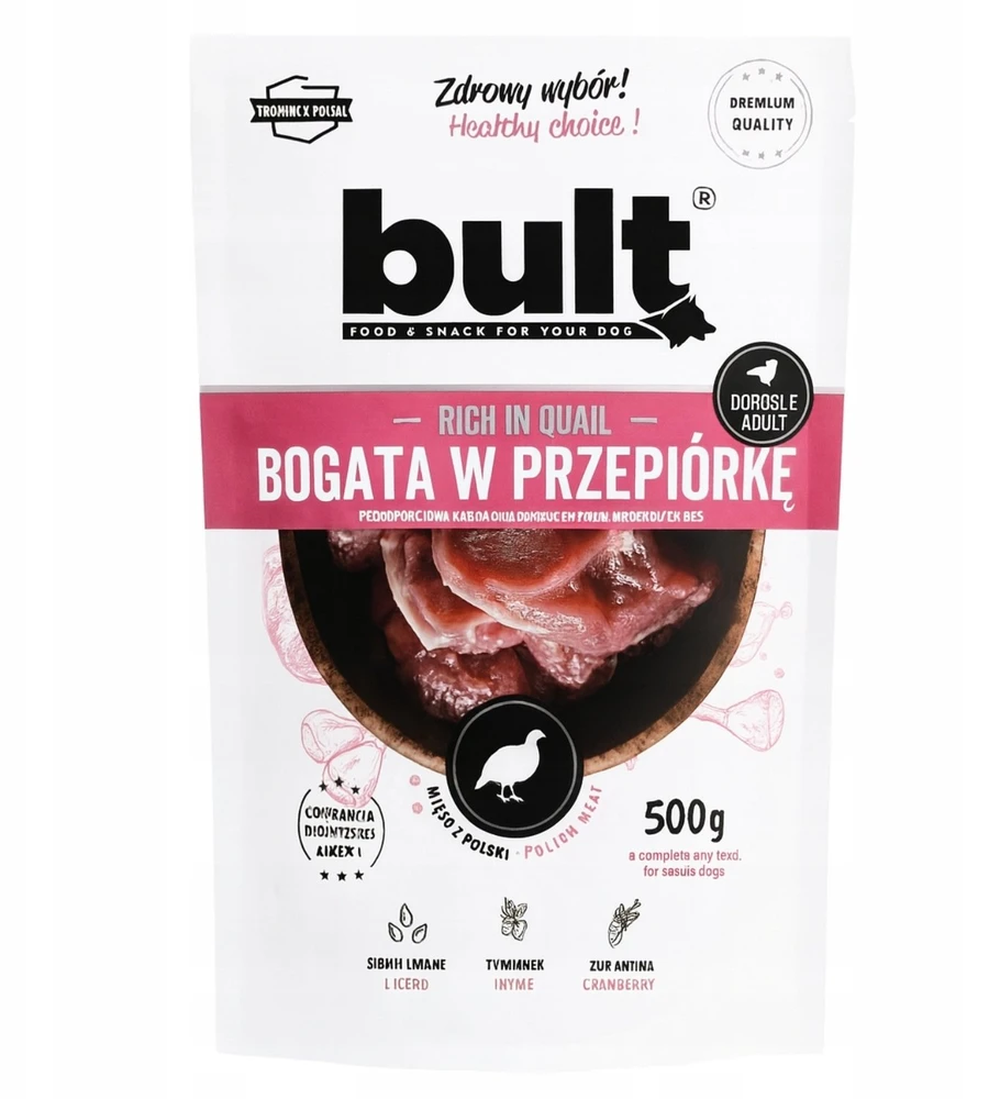 Šunų maistas - BULT Turtingas putpelių šlapias šunų maistas 500g be glitimo