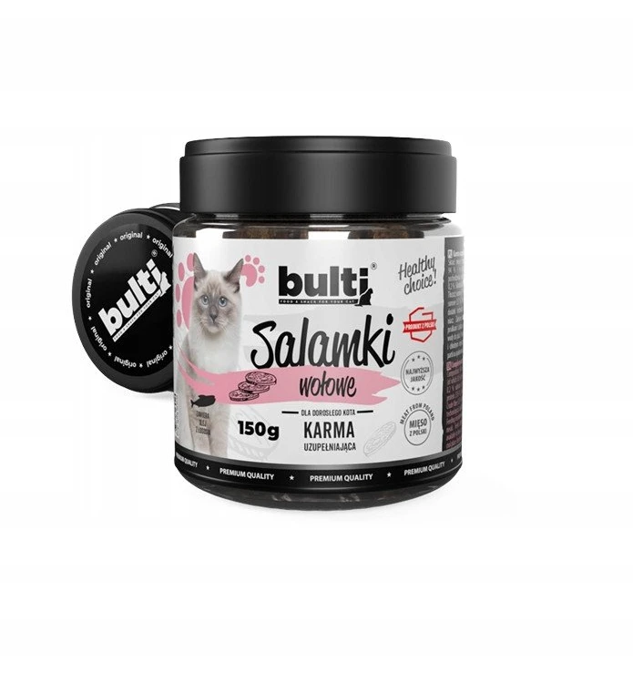 Kačių Priedas - BULTI Jautiena 150g Be Gluteno, Be Sojos, 27.6% Baltymų