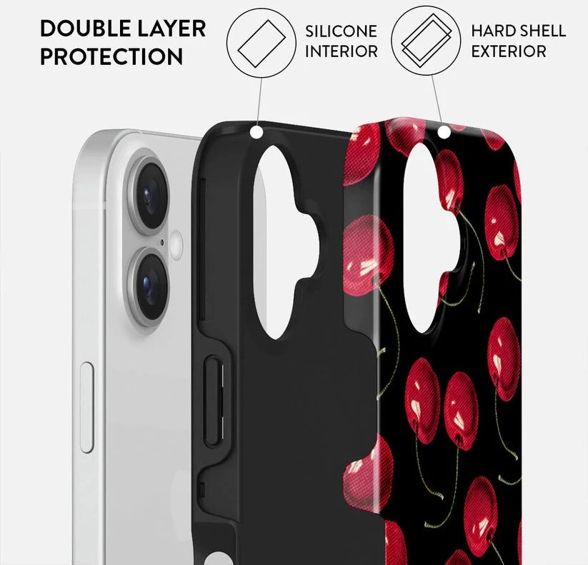 BURGA Cherrybomb tvirtas „Magsafe“ dėklas, skirtas iPhone 16