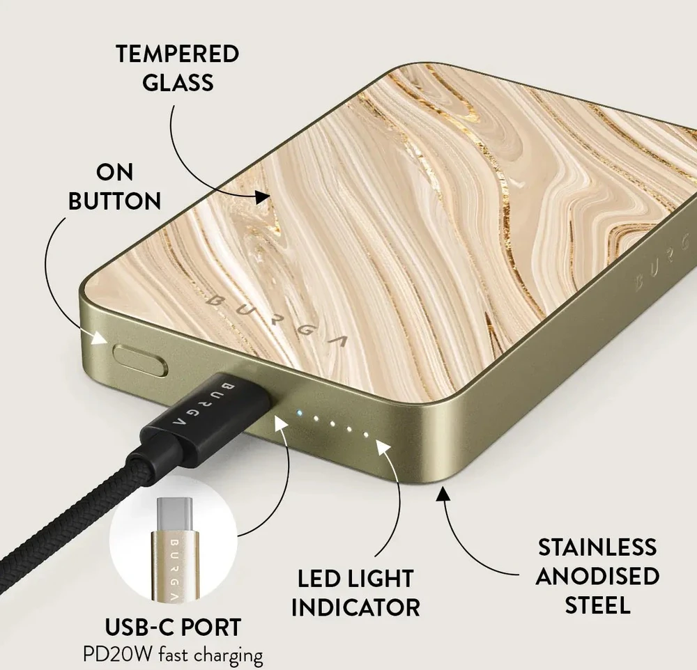 Burga Magnetic 5000 mAh full glam auksinis