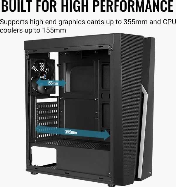 AEROCOOL AEROPGSBOLT-BK-RGB PC dėklas ATX Aerocool BOLT RGB USB 3.0 - 1x120mm Juodas FAN