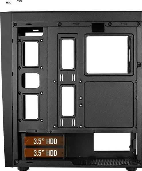 AEROCOOL AEROPGSBOLT-BK-RGB PC dėklas ATX Aerocool BOLT RGB USB 3.0 - 1x120mm Juodas FAN