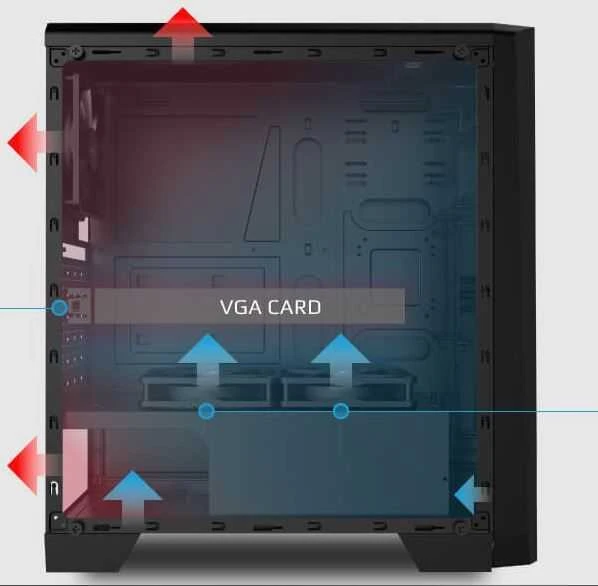 AEROCOOL AEROPGSCYLON-BK PC dėklas ATX wit