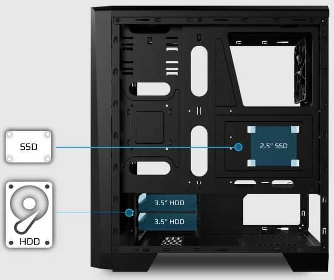 AEROCOOL AEROPGSCYLON-BK PC dėklas ATX wit