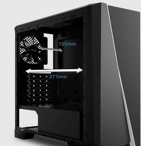 AEROCOOL AEROPGSCYLON-BK PC dėklas ATX wit