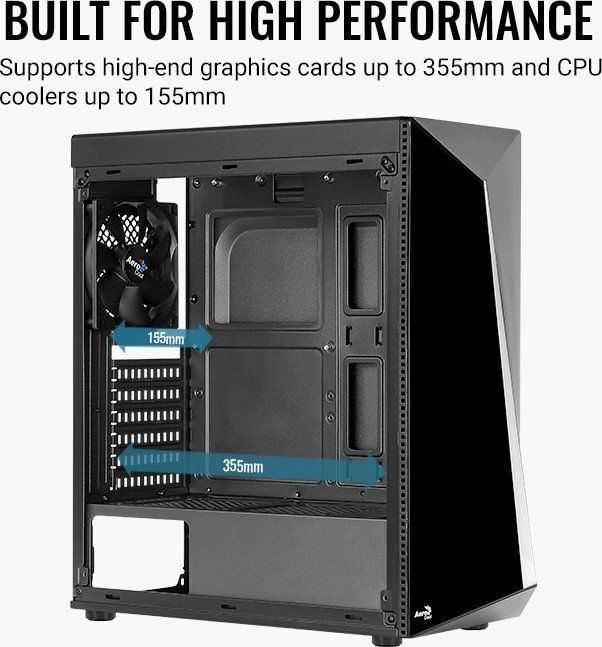 Korpusas Aerocool PGS SHARD RGB AEROPGSSHARDRGB-BK (ATX, Micro ATX, Mini ATX, juodos spalvos)