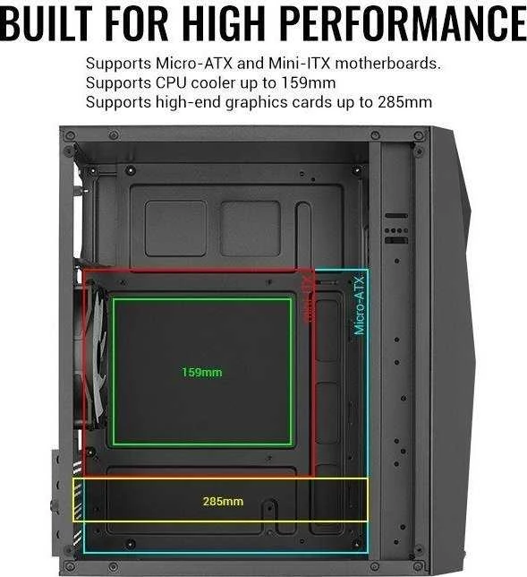 AEROCOOL PGS RAIDER MINI-G-BK-v3 - dėklas