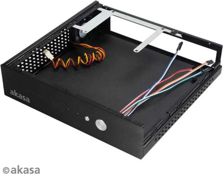 Akasa Cypher Thin–Mini–ITX korpusas, 120 W PSU, OEM – juoda
