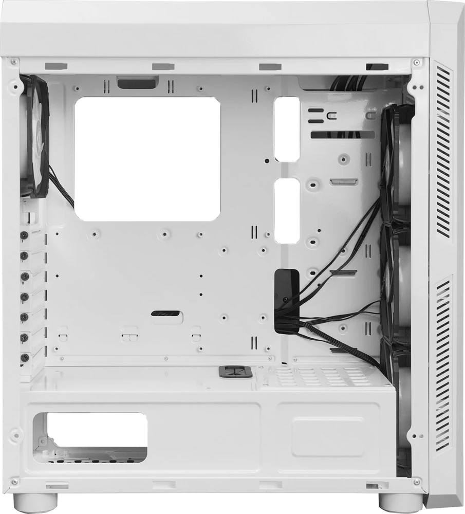 CHIEFTEC Scorpion 3 Baltas leidimo ATX žaidimai su 4x120 A-RGB ventiliatoriumi 2 grūdinto stiklo šonuose ir priekyje