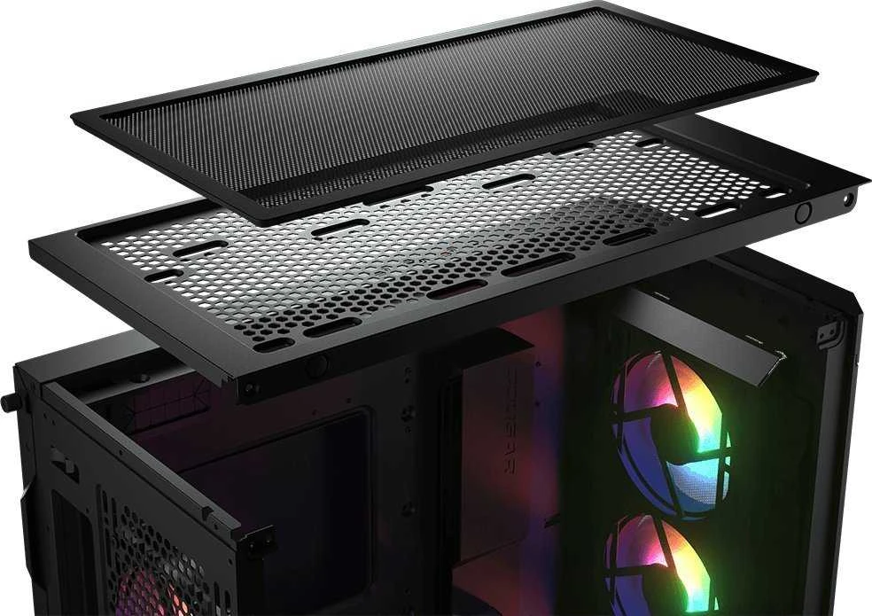 COUGAR Duoface Pro RGB kompiuterio korpusas, vidutinio dydžio bokštas, Juodas