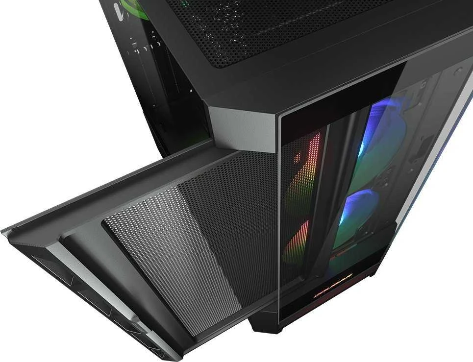 COUGAR DUOFACE RGB kompiuterio korpusas, vidutinio dydžio bokštas, Juodas