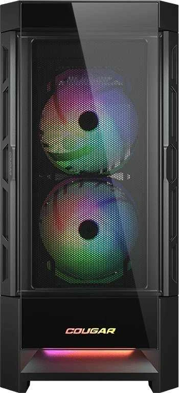 COUGAR DUOFACE RGB kompiuterio korpusas, vidutinio dydžio bokštas, Juodas