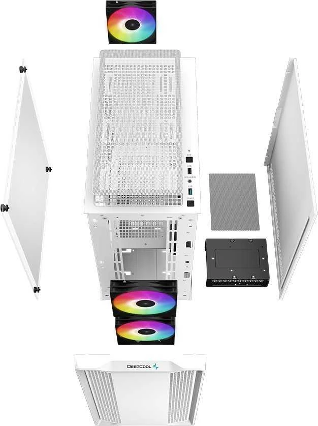 „Deepcool“ | ARGB „Micro-ATX“ korpusas | CC360 | Baltas | Mini-ITX / Micro-ATX | ATX PS2 (didžiausias ilgis: 160 mm)