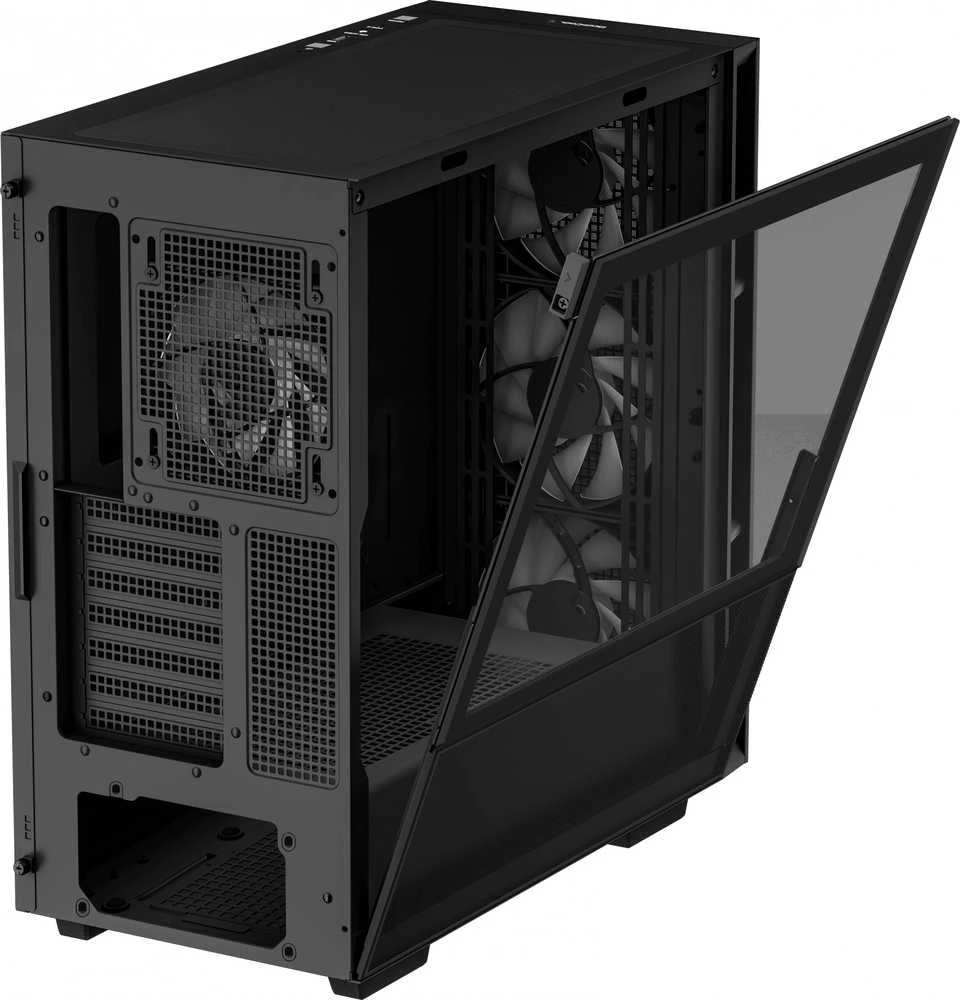 Kompiuterio Korpusas - DeepCool CH560 Midi Tower su Grūdintu Stiklu ir Multi-Spalviniu Apšvietimu Juodas