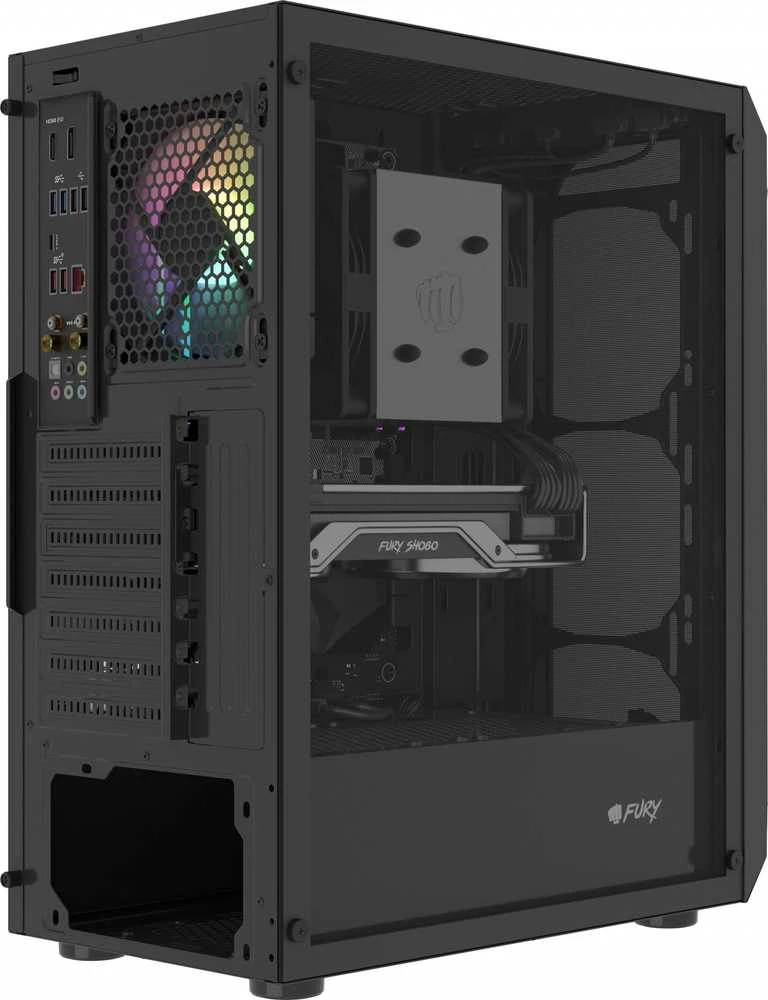 Kompiuterio Korpusas - FURY Shobo SH4 RGB Midi Tower Juodas