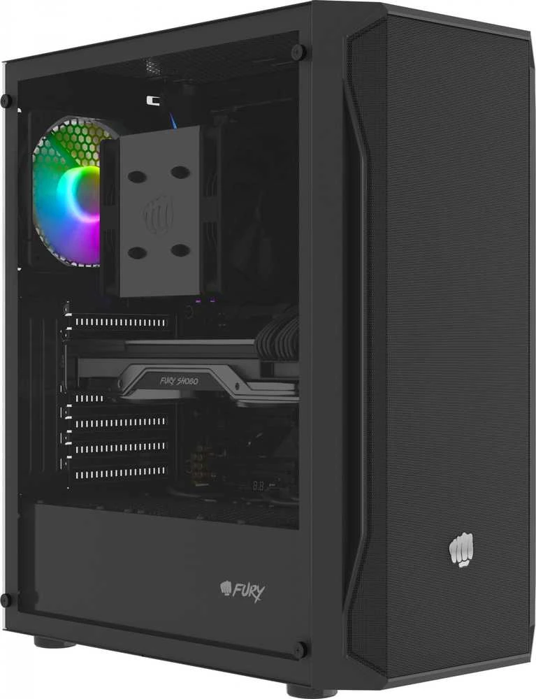 Kompiuterio Korpusas - FURY Shobo SH4 RGB Midi Tower Juodas