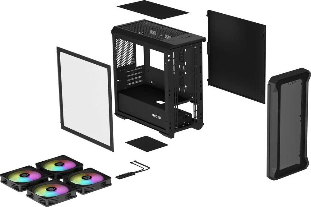 GENESIS IRID 503 ARGB Pc case, Micro tower, 2xUSB 2.0, 2x Jack, 1xUSB 3.0, Juodas | Genesis | IRID 503 ARGB | Juodas | ATX
