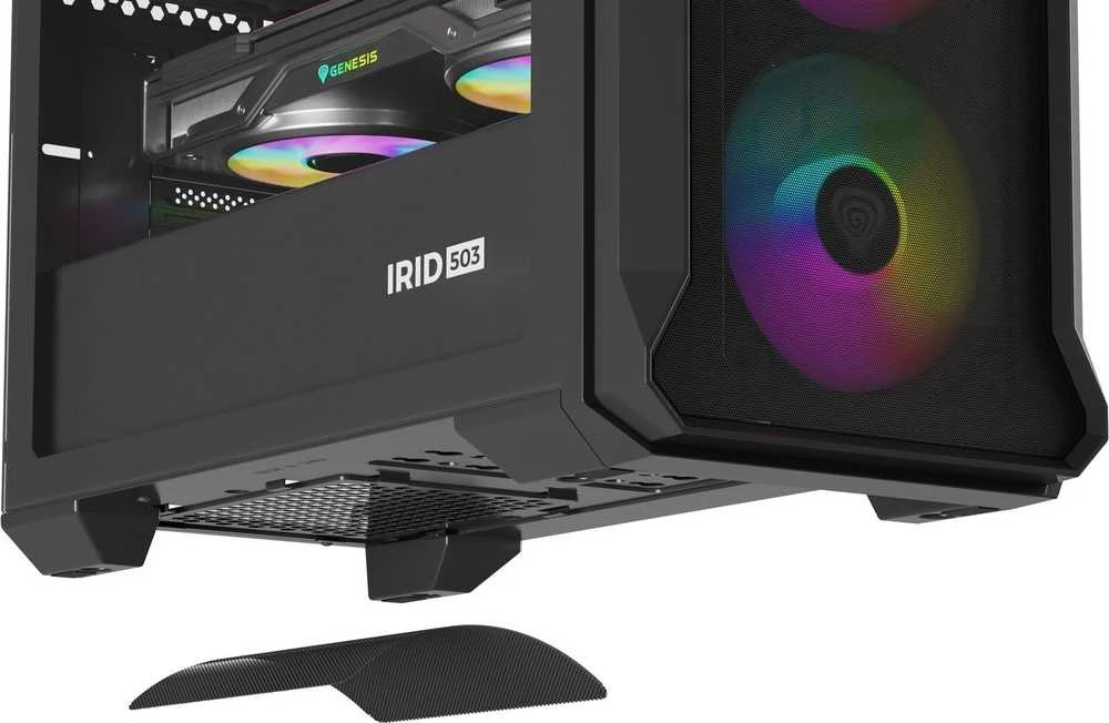 GENESIS IRID 503 ARGB Pc case, Micro tower, 2xUSB 2.0, 2x Jack, 1xUSB 3.0, Juodas | Genesis | IRID 503 ARGB | Juodas | ATX