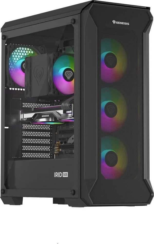Genesis | PC Case | IRID 505 ARGB | Juodas | Midi-Tower