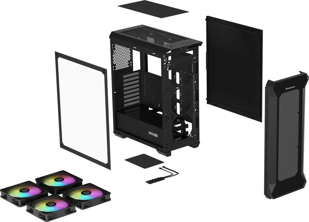 Genesis | PC Case | IRID 505 ARGB | Juodas | Midi-Tower