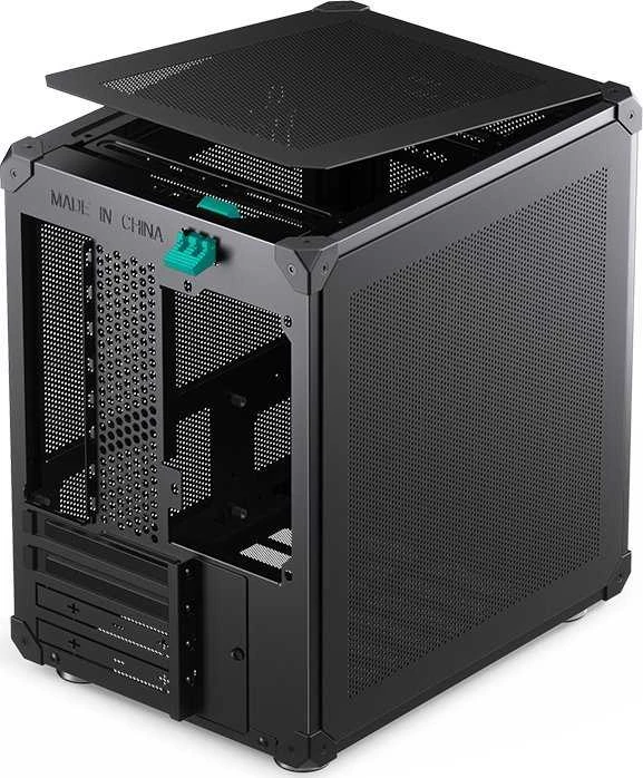 Jonsbo C6 PC-kompiuterio korpusas, Mini-Tower, Micro-ATX, mit Tragegriff – juodos spalvos