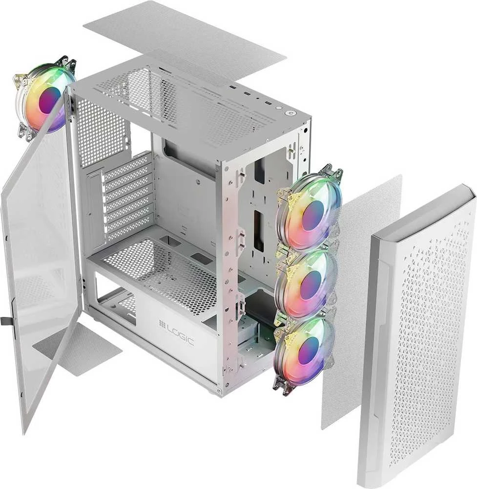 Kompiuterio Korpusas - Logic Aramis ARGB Mini USB 3.0 Baltas