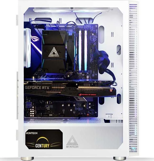 „Montech X3 Glass Midi-Tower“, RGB, grūdintas stiklas – baltos spalvos