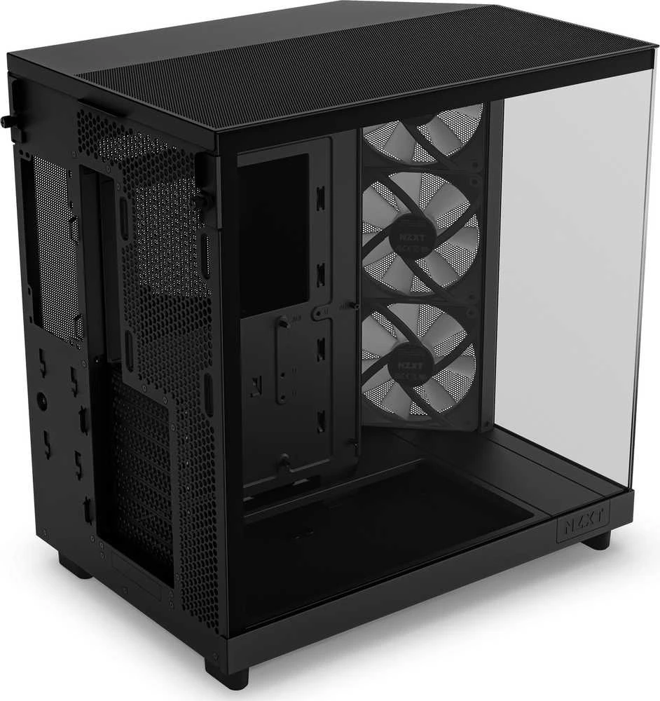 Kompiuterio korpusas NZXT H6 FLOW RGB MIDI BOKŠTAS SU LANGU, Juodas